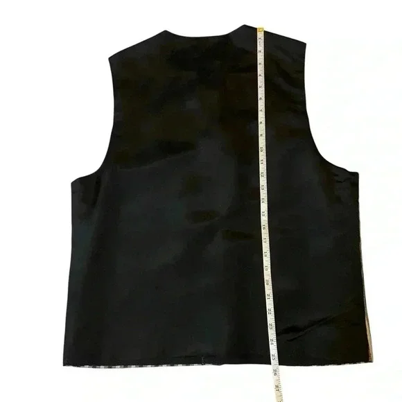 Hutspah Men's Vest Black-Grey Stripe 5 Buttons Black Lining Size L - Picture 11 of 12